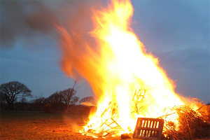 Germansweek Parish Council lighting the beacon